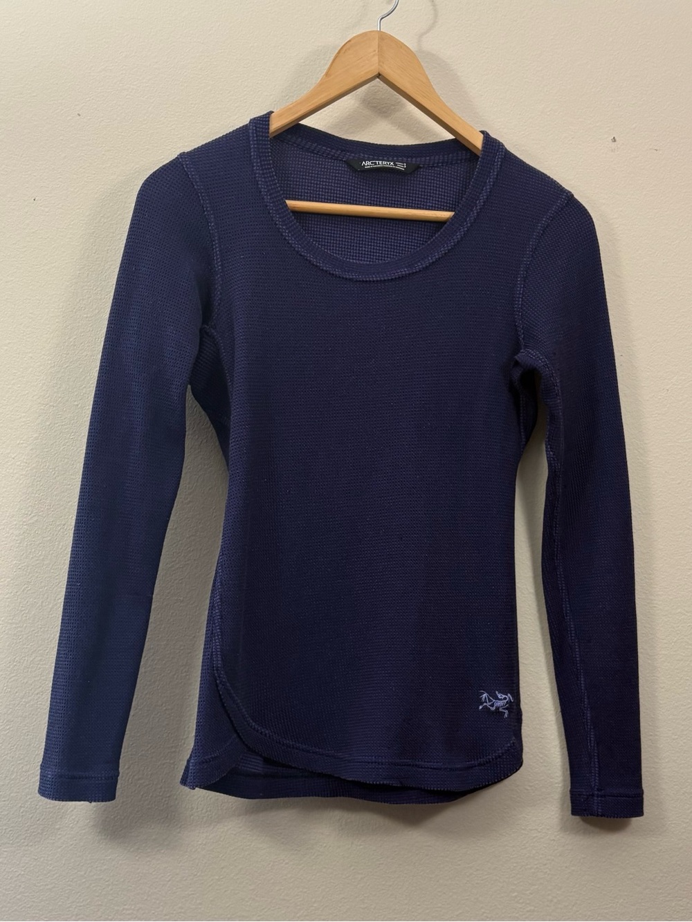 Arc'teryx waffle knit long-sleeve thermal top womens S purple blue arcteryx